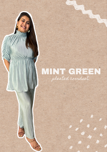 Mint green pleated coordset