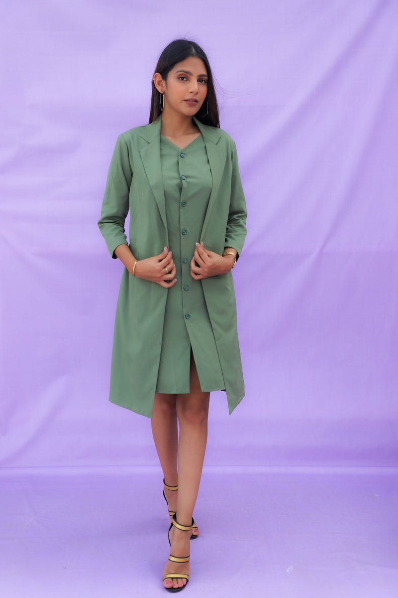 Olive green 2025 blazer dress