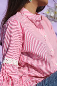 Pink diagonal shirt