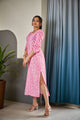 Pink Peony Midi Dress