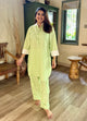 green gingham kurta set