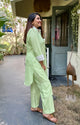 green gingham kurta set