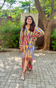 MULTI STRIPPED MAXI DRESS