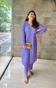 PINK AND BLUE  STRIPPED KURTA SET