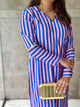 PINK AND BLUE  STRIPPED KURTA SET