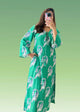 GREEN CAT KAFTAN DRESS