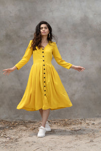 Yellow Button Down Dress