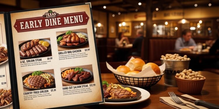 texas roadhouse early dine menu